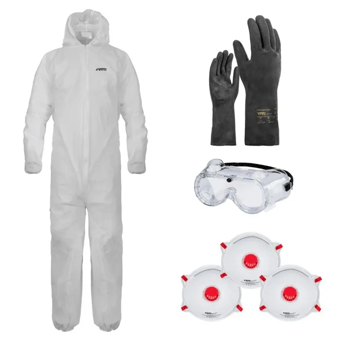 Kit de Protection Jardin Phytosanitaire EPI Combinaison Taille XL, Lunettes et Gants de Protection Agriculture VITO