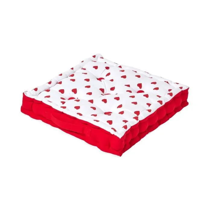 Coussin De Sol Cœur Rouge 50x50cm - Homescapes