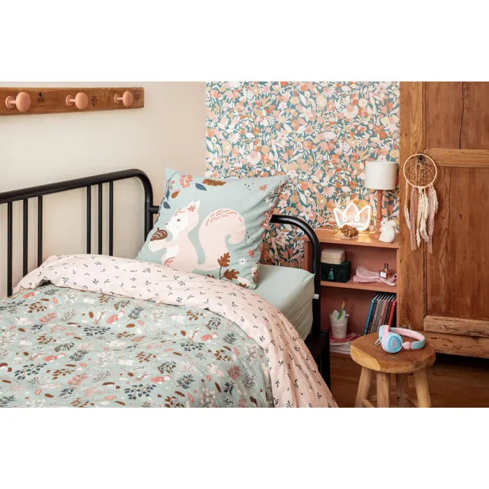 Parure de lit réversible + 2 taies d'oreiller 200 x 200 cm Coton 57 fils Imprimé Tamia
