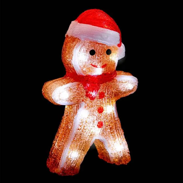 Forme Acrylique Pain D'épice Lumineuse 20 Led H.21cm Extérieur - Feeric Lights & Christmas