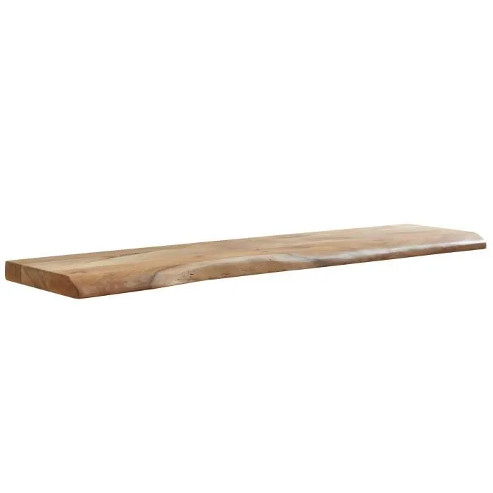 Finebuy Étagère Murale Acacia Bois Massif Bord D'abre Étagère Livres Suspendue