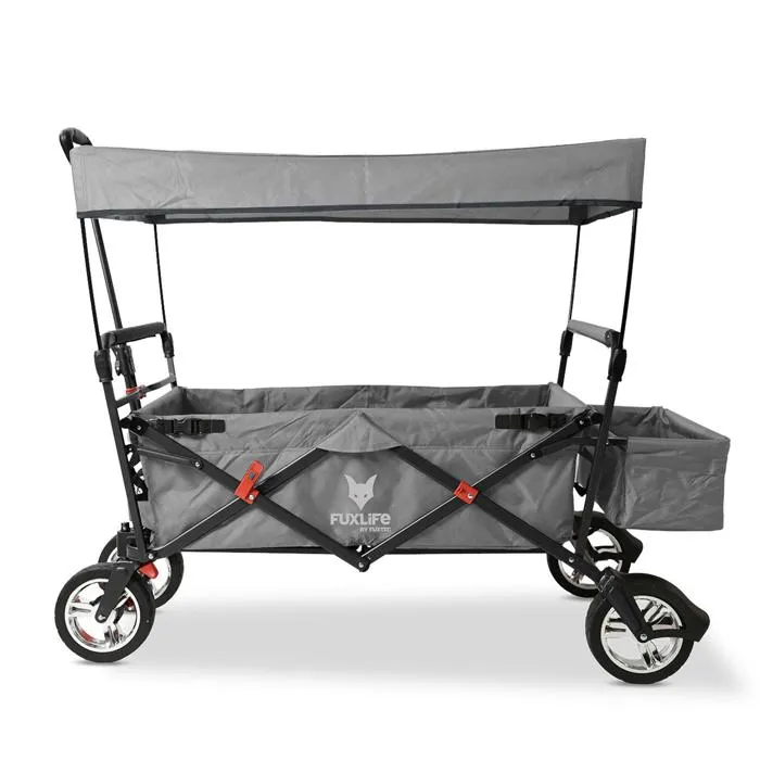 Chariot de Jardin Pliable Fuxtec City Cruiser Gris Charge 75 Kg - Multifonction et Compact