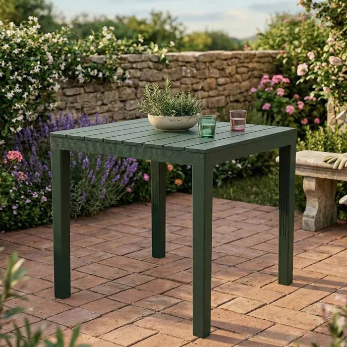 Table D'extérieur,en Pvc,anthracite,78x78h72 Cm