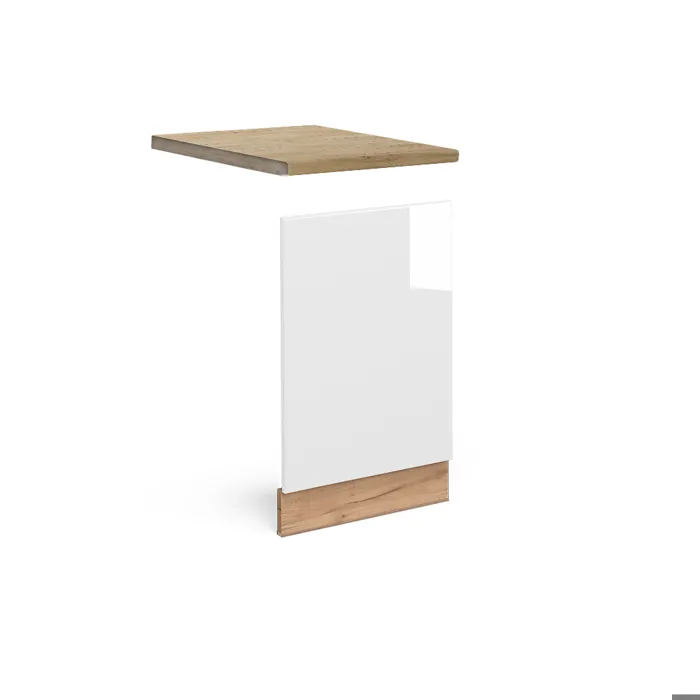 Vicco Façade Blanc Haute brillance/Chêne doré 45cm plan de travail Chêne doré
