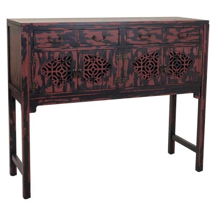 Meuble D'entrée Avec Tiroirs Alexandra House Living Rouge Bois D'épicéa Bois Mdf 40 X 102 X 120 Cm