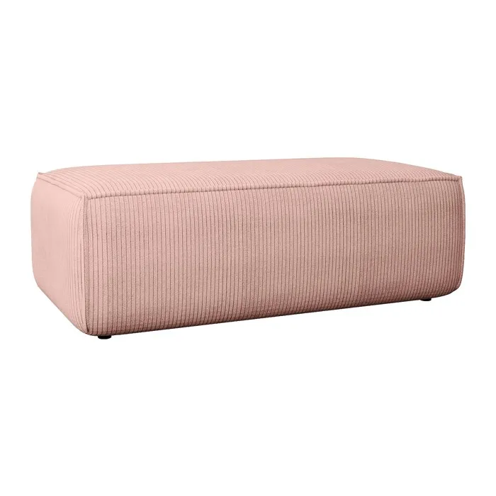 Pouf en velours côtelé rose poudré AMELIA