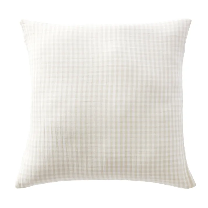 Taie d'oreiller carrée 60 x 60 cm en gaze de coton tissée Vickie Pampa