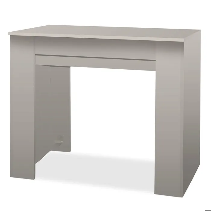 Fortino - Console Extensible 91x50/250 Cm En Mélaminé Taupe Anti-rayures