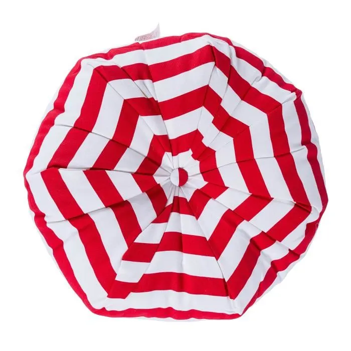 Coussin De Sol À Rayures Rouges Ø 40cm - Homescapes
