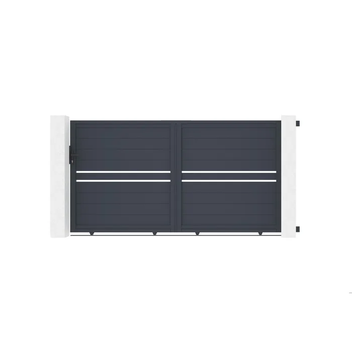 Portail coulissant 3m CIMONE H.160 aluminium gris