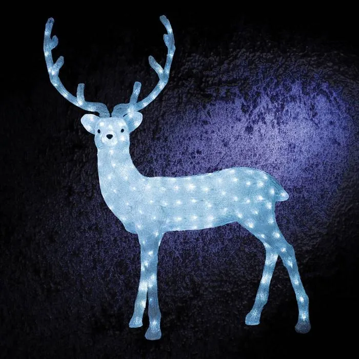 Forme Acrylique Renne Lumineuse 200 Led H.118,5cm Extérieur - Feeric Lights & Christmas