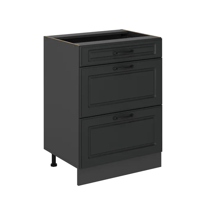 Vicco Meuble cuisine Anthracite campagne 60cm avec tiroirs, sans PT