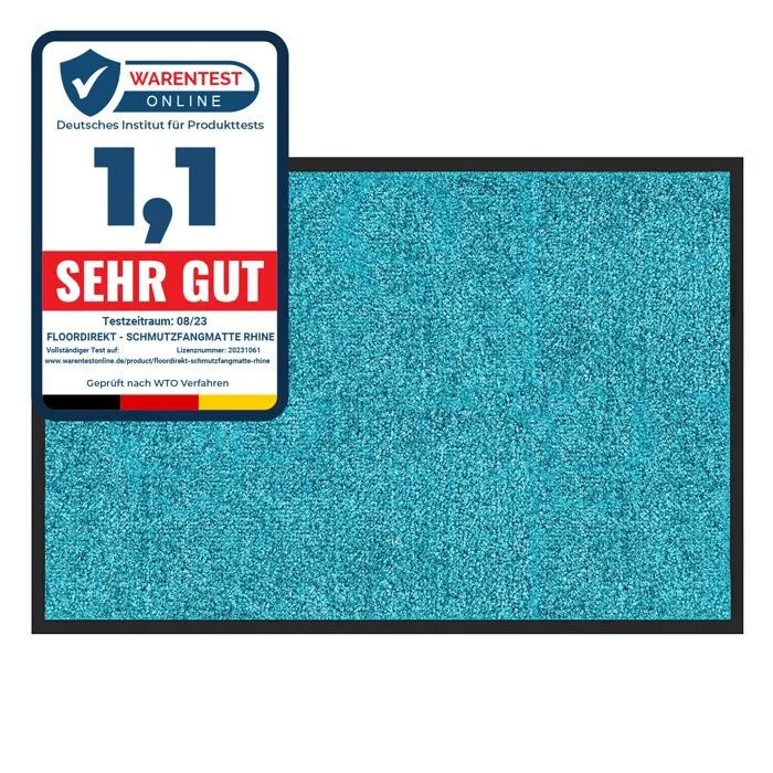 Karat - Tapis De Porte Paillasson D'Entrée Rhine Turquoise 90 X 150 Cm