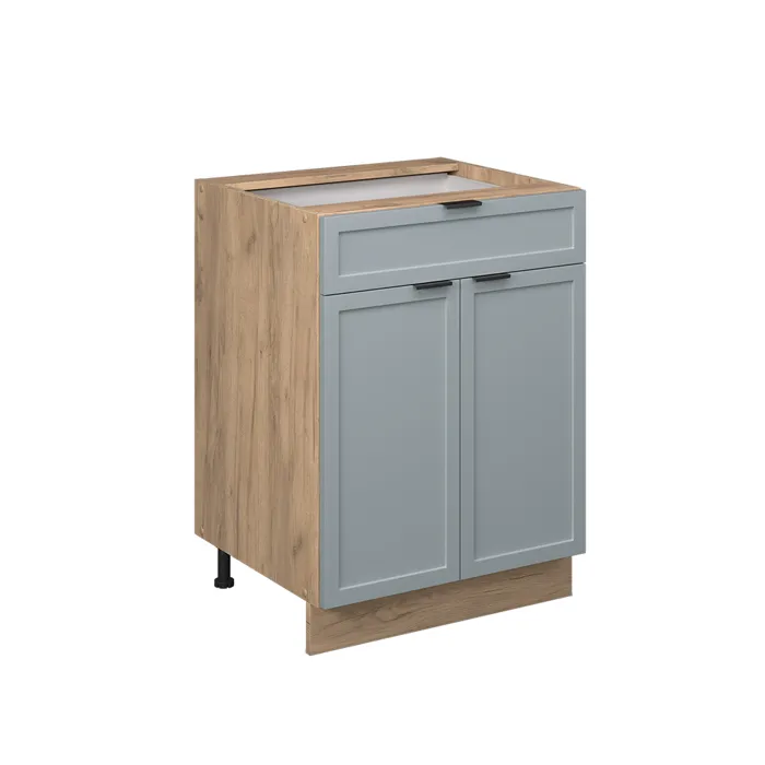Vicco Meuble cuisine Bleu clair-gris 60cm avec tiroir, sans PT
