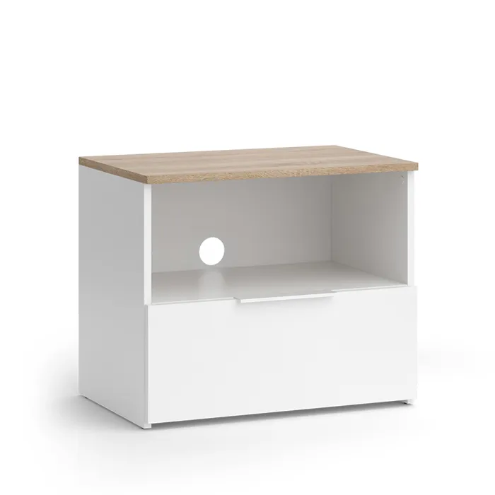 Vicco Meuble TV Blanc/Sonoma 60x50cm avec tiroir