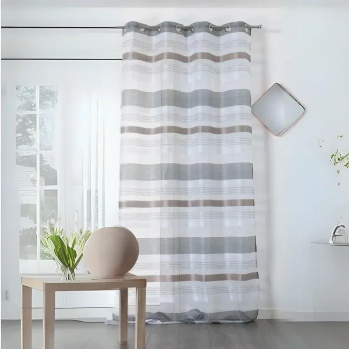 Voilage Linder 140 X 255 Cm Gris 100% Polyester