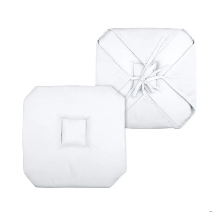 Galette de chaise italienne et unie (40x40 cm - Blanc)