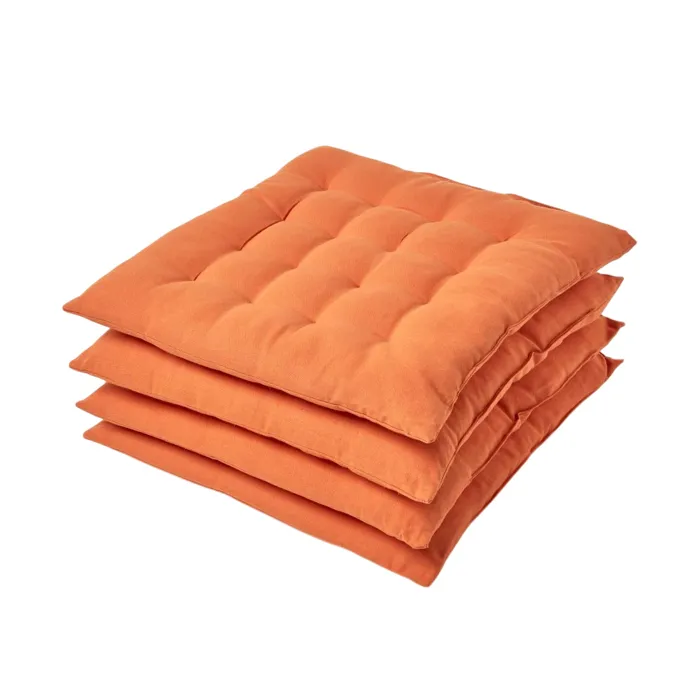 Galette De Chaise En 100% Coton 40x40cm Terracotta - Lot De 4 - Homescapes