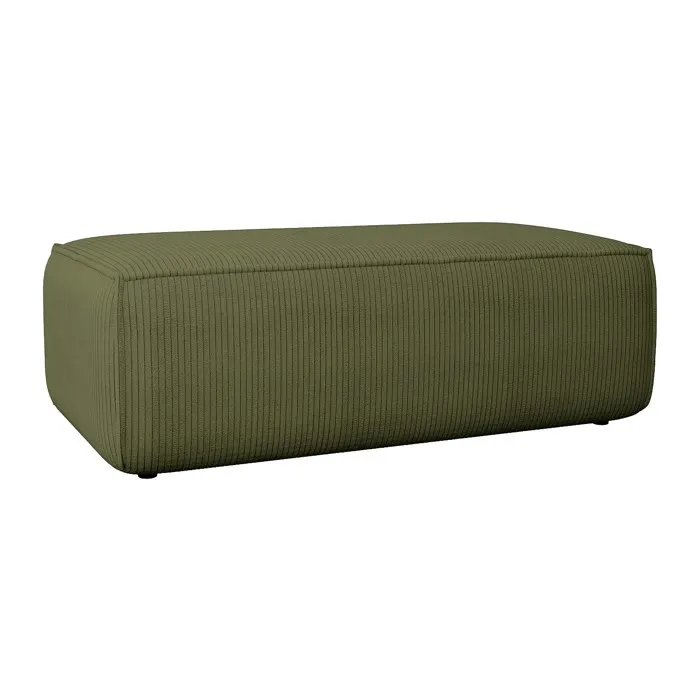 Pouf en velours côtelé kaki AMELIA