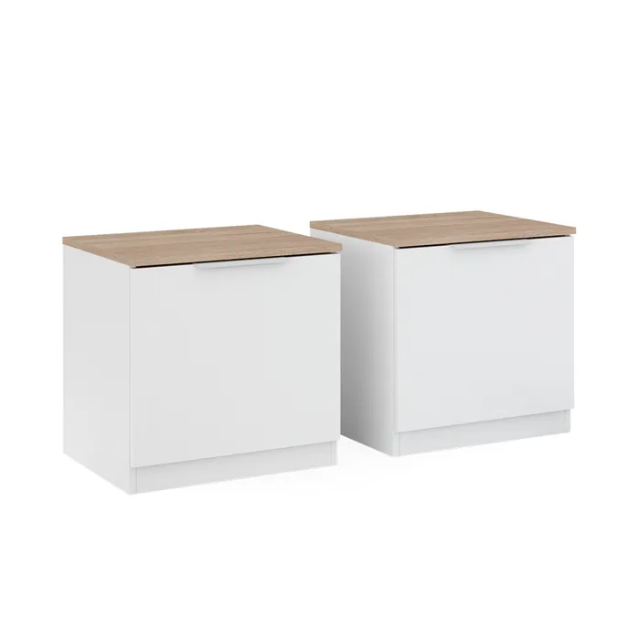 Vicco Table de chevet Blanc 50x50cm Lot de 2