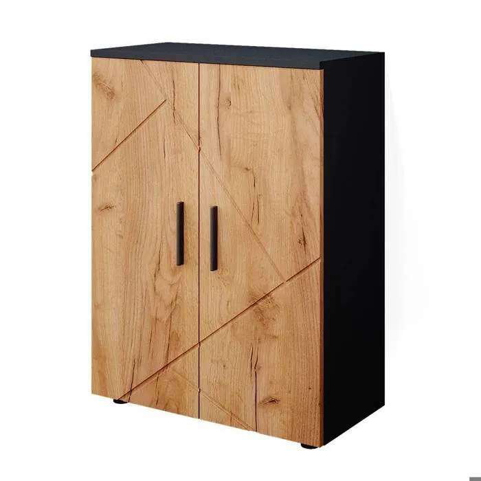 Vicco Meuble salle de bain Anthracite/chêne doré 60x81cm