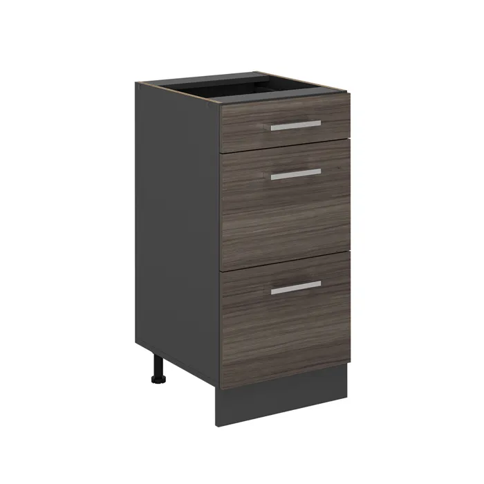 Vicco Meuble cuisine Gris noble 40cm avec tiroirs, sans PT