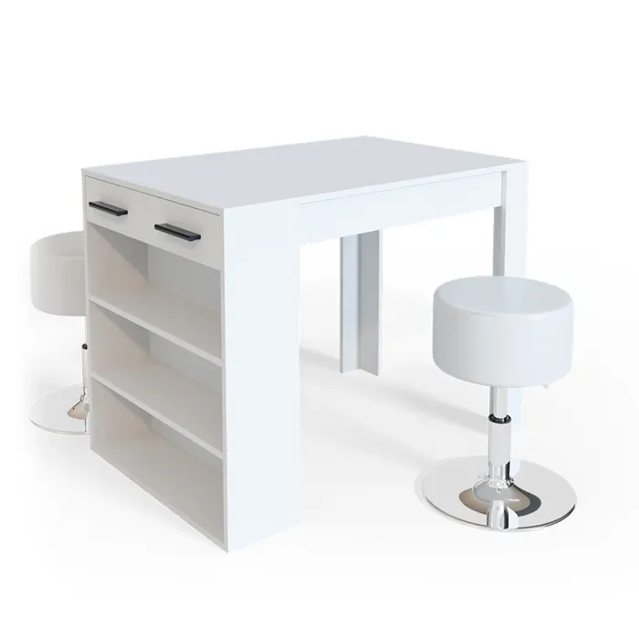 Vicco Ensemble de table à manger Blanc 67x100cm avec 2 tabourets