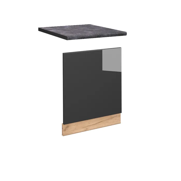 Vicco Façade Anthracite Haute brillance/Chêne doré 60cm plan de travail Anthracite