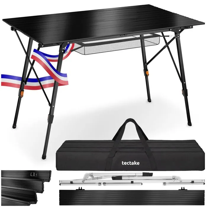 Table de camping en aluminium pliables réglables en hauteur