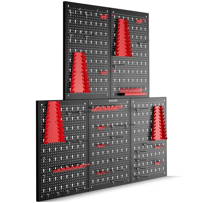 Panneau perforé avec crochets et supports structure en acier