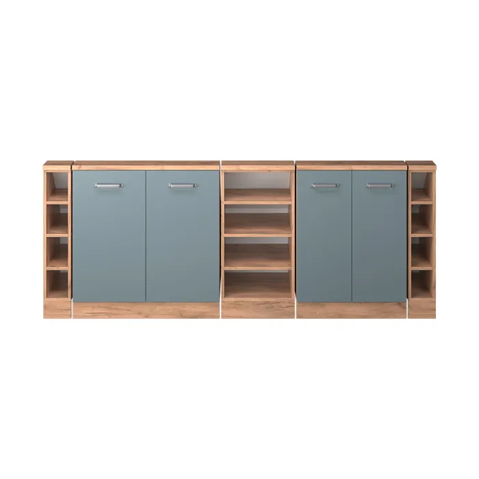 Vicco Ensembles de meuble de rangement sous pente Bleu-gris/chêne doré Lot de 5