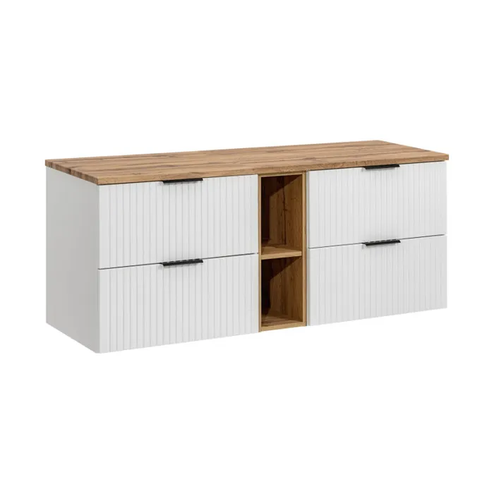 Ensemble Meuble Sous Vasques + 2 Éléments - 140 Cm - Georgia White