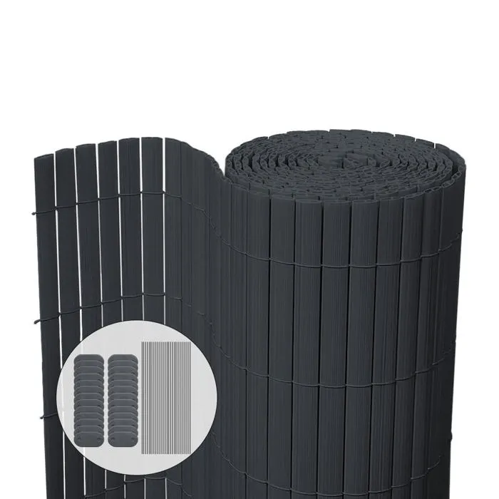 Vounot Canisse Pvc Brise Vue Ultra Renforce Avec Attaches De Fixation 100x300cm Gris