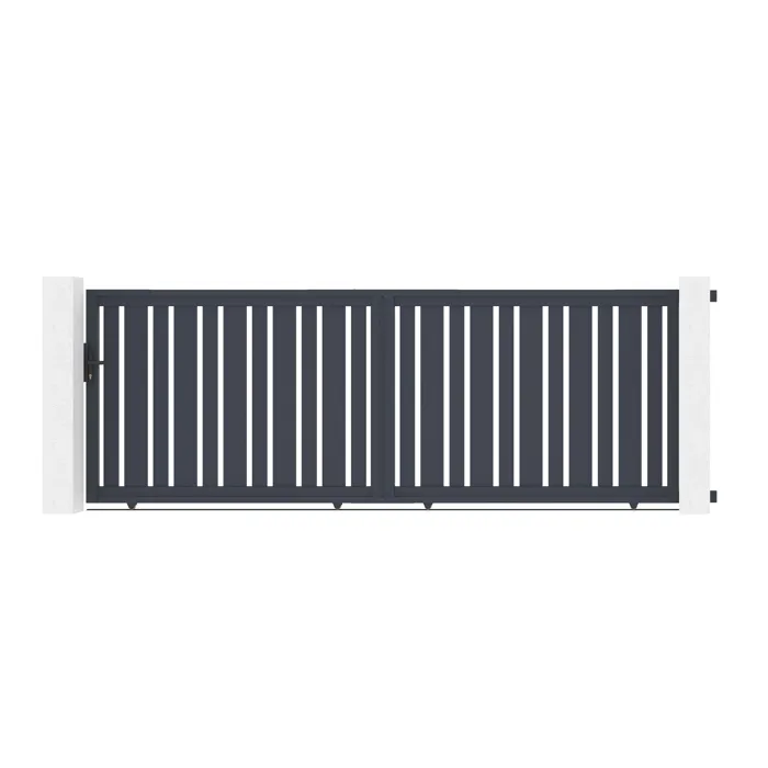 Portail coulissant 4x1,4m VEYMONT + Portillon 1m VEYMONT H.1,4m gris