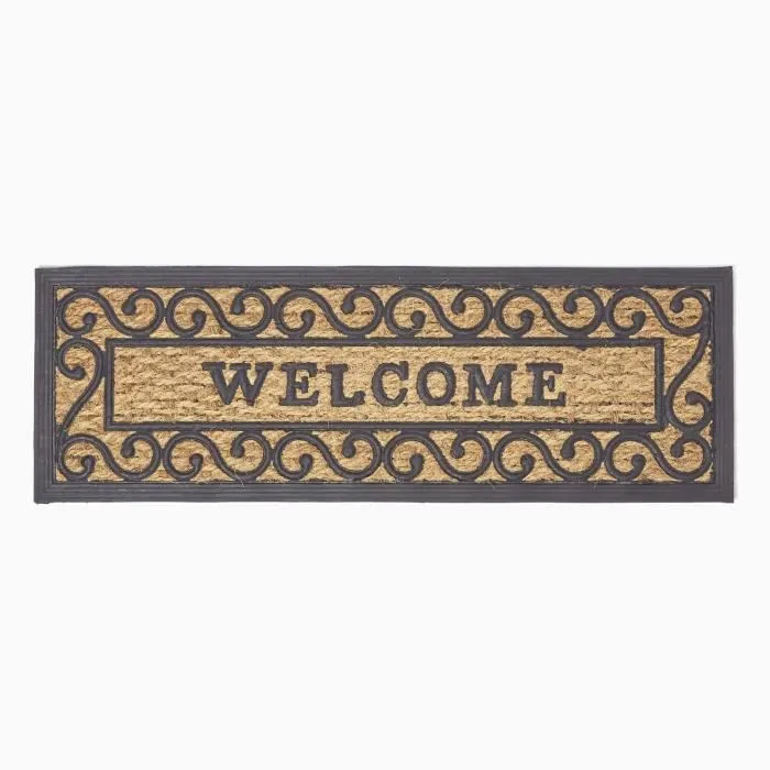Paillasson welcome en fibres de coco et caoutchouc, 75 x 25 cm - HOMESCAPES