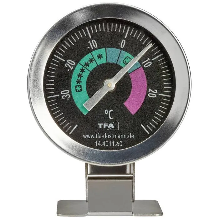 TFA Dostmann 14.4011.60 Thermomètre analogique acier inoxydable pour réfrigérateur et congélateur