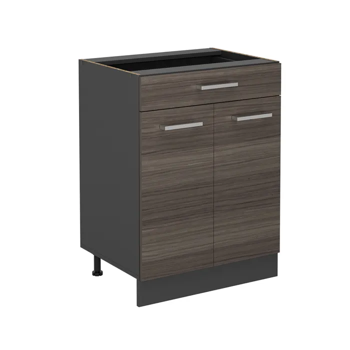Vicco Meuble cuisine Gris noble 60cm avec tiroir, sans PT