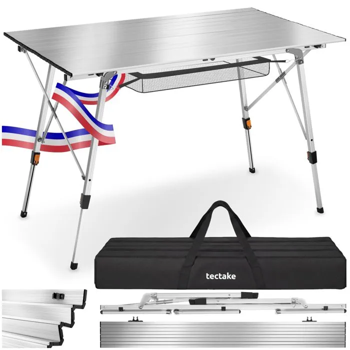 Table de camping en aluminium pliables réglables en hauteur