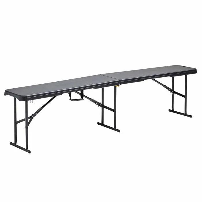 Banc Pliant Noir 3 Places 180cm
