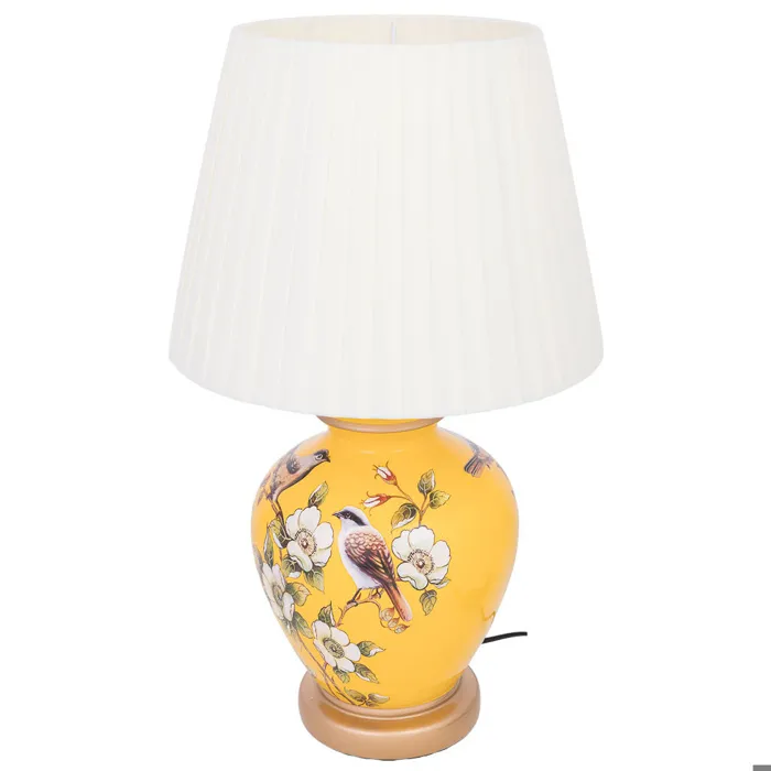 Lampe De Table En Céramique Jaune, 30 X 50 Cm (h)