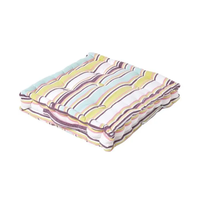 Coussin de sol vert - rayure osaka - 40 x 40 cm - HOMESCAPES