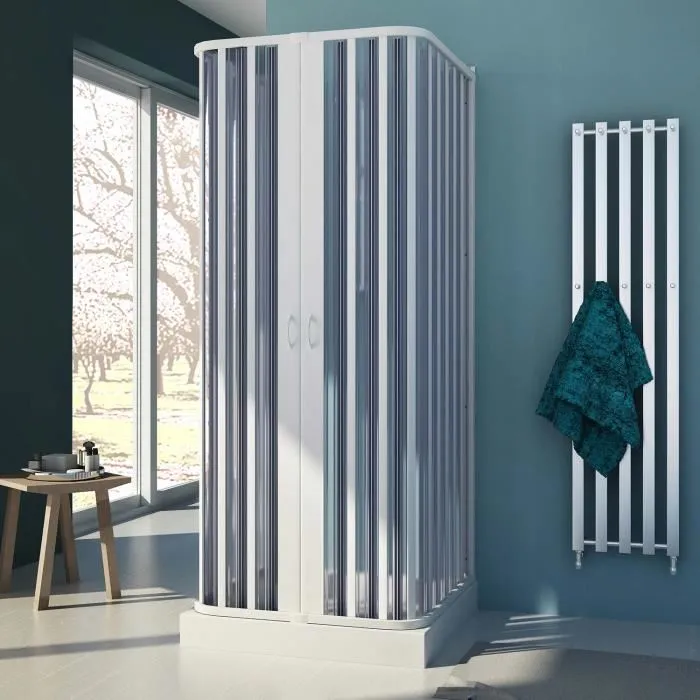 Cabine douche trois côté 70x100x70 CM H185 en Plastique pvc modèle Nova