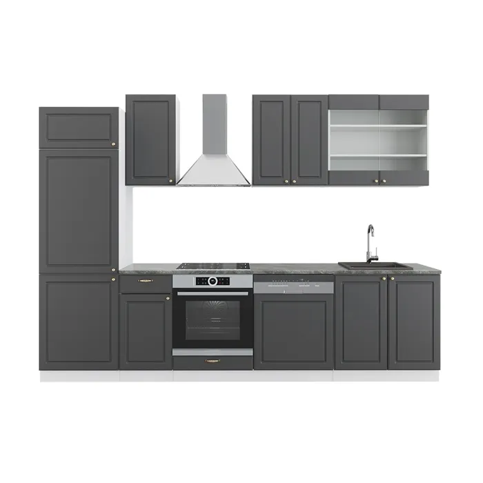 Vicco Cuisine Anthracite-or/blanc 300cm sans PT