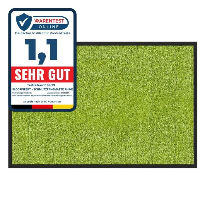 Karat - Tapis De Porte Paillasson D'Entrée Rhine Vert Citron 90 X 150 Cm