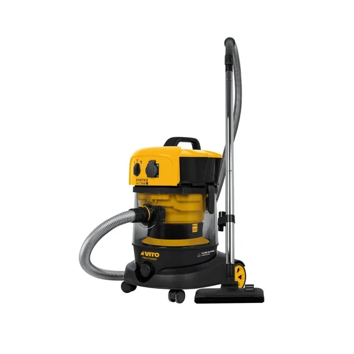 Aspirateur Plâtres Eau et Poussières 1200W Cuve 25L Professionnel Chantier Atelier VITO