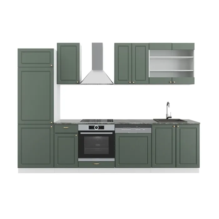 Vicco Cuisine Vert-Or Landhaus/Blanc 300cm sans PT