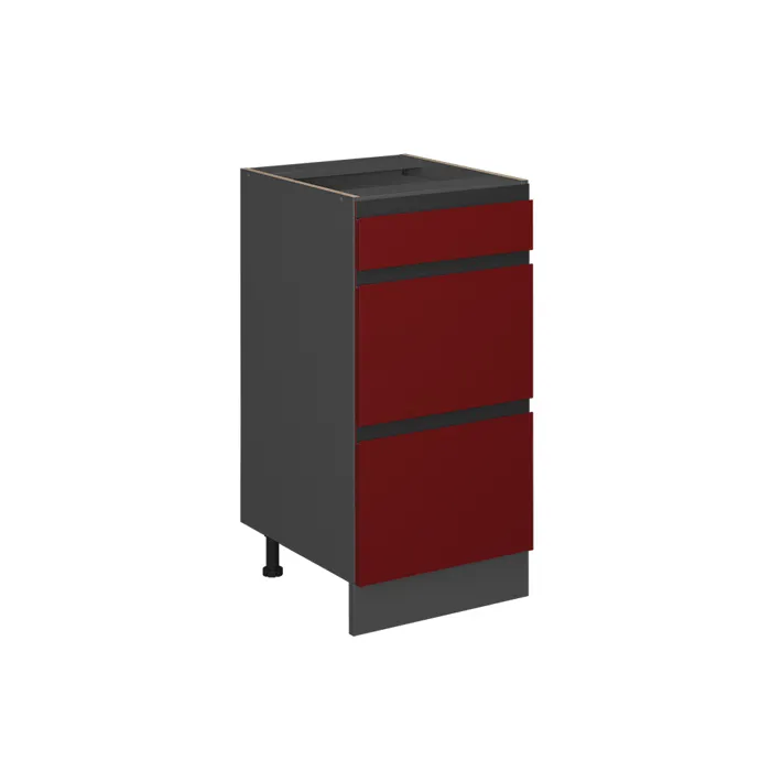 Vicco Meuble cuisine Rouge 40cm J-Shape, avec tiroirs, sans PT