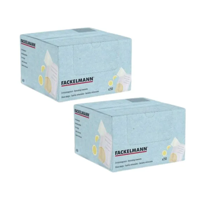 Lingettes Rince-doigts Citron Fackelmann 2 Boîtes 250