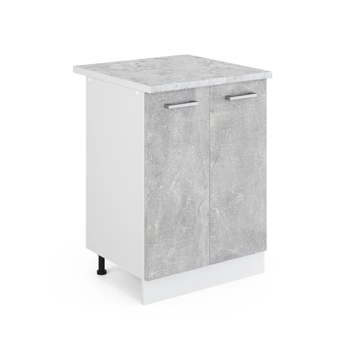 Vicco Meuble bas de cuisine Béton 60cm, PT Marbre