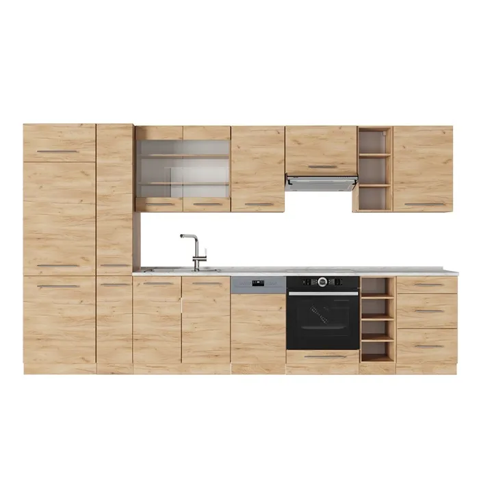 Vicco Cuisine Chêne de force doré 355cm, PT Marbre